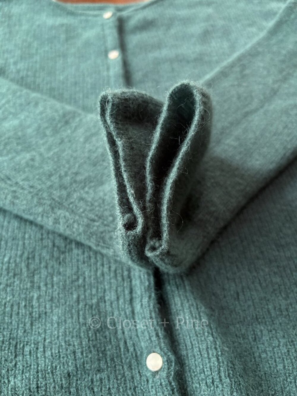 Sezane Gaspard Cardigan Sweater Sage Green Size Small Mohair Alpaca - Picture 9 of 17